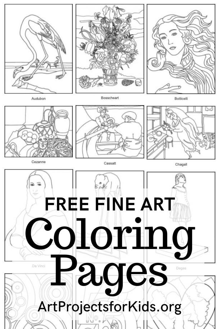 Fine art coloring pages art teacher resources art lessons middle school art handouts