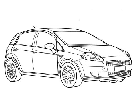 Fiat grande punto d coloring page free printable coloring pages