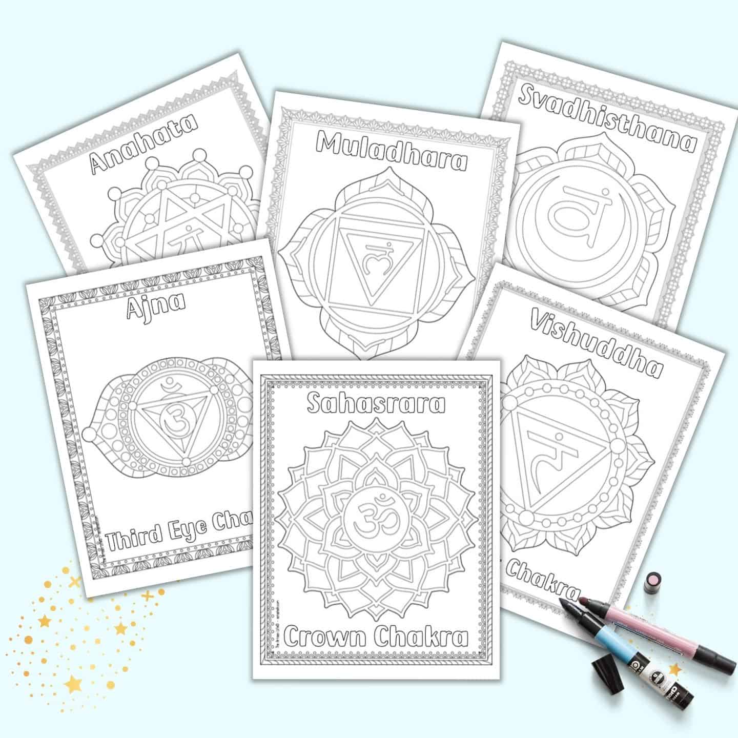 Free printable chakra coloring pages