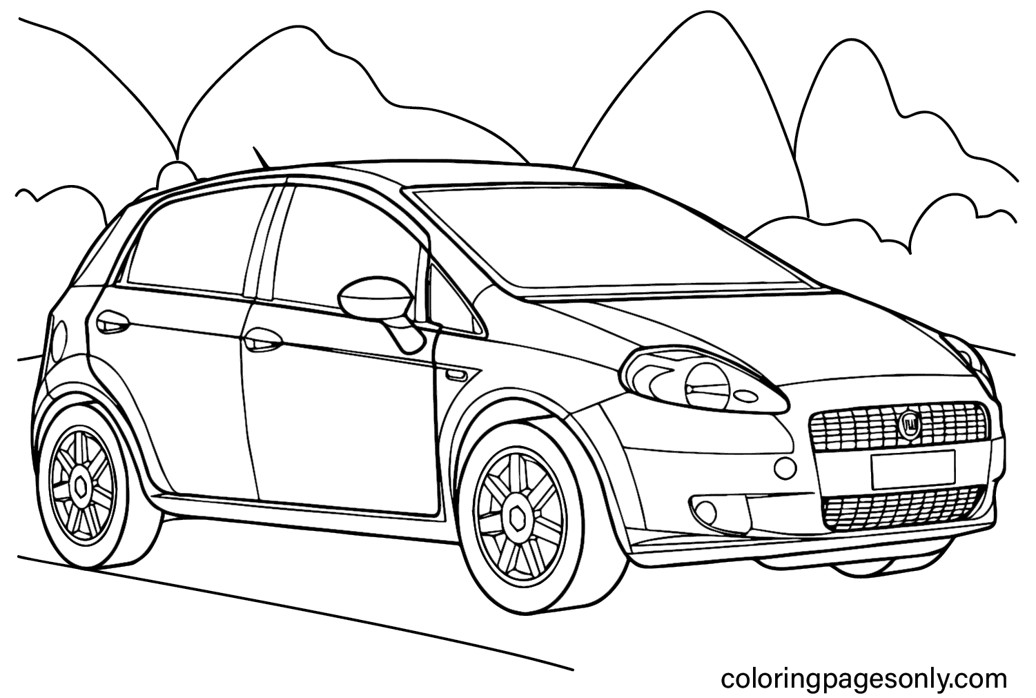 Fiat grande punto d coloring page