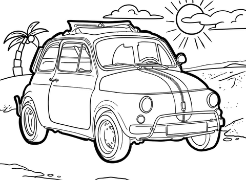 Retro fiat coloring page free printable coloring pages