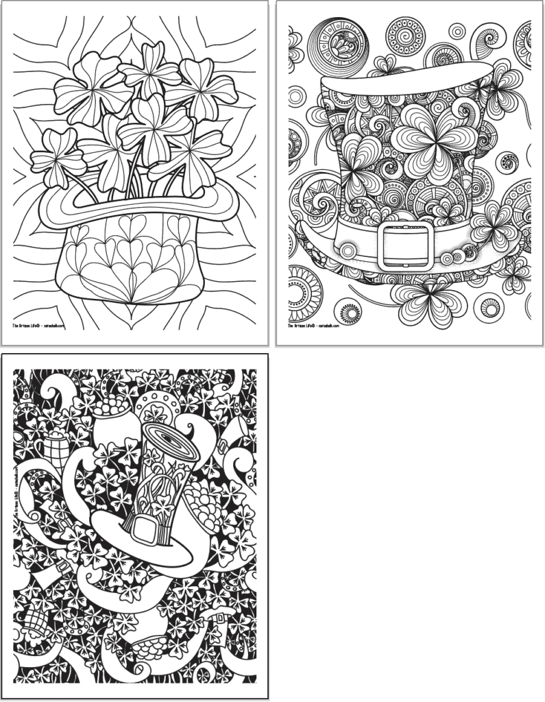 Free printable shamrock coloring pages for adults