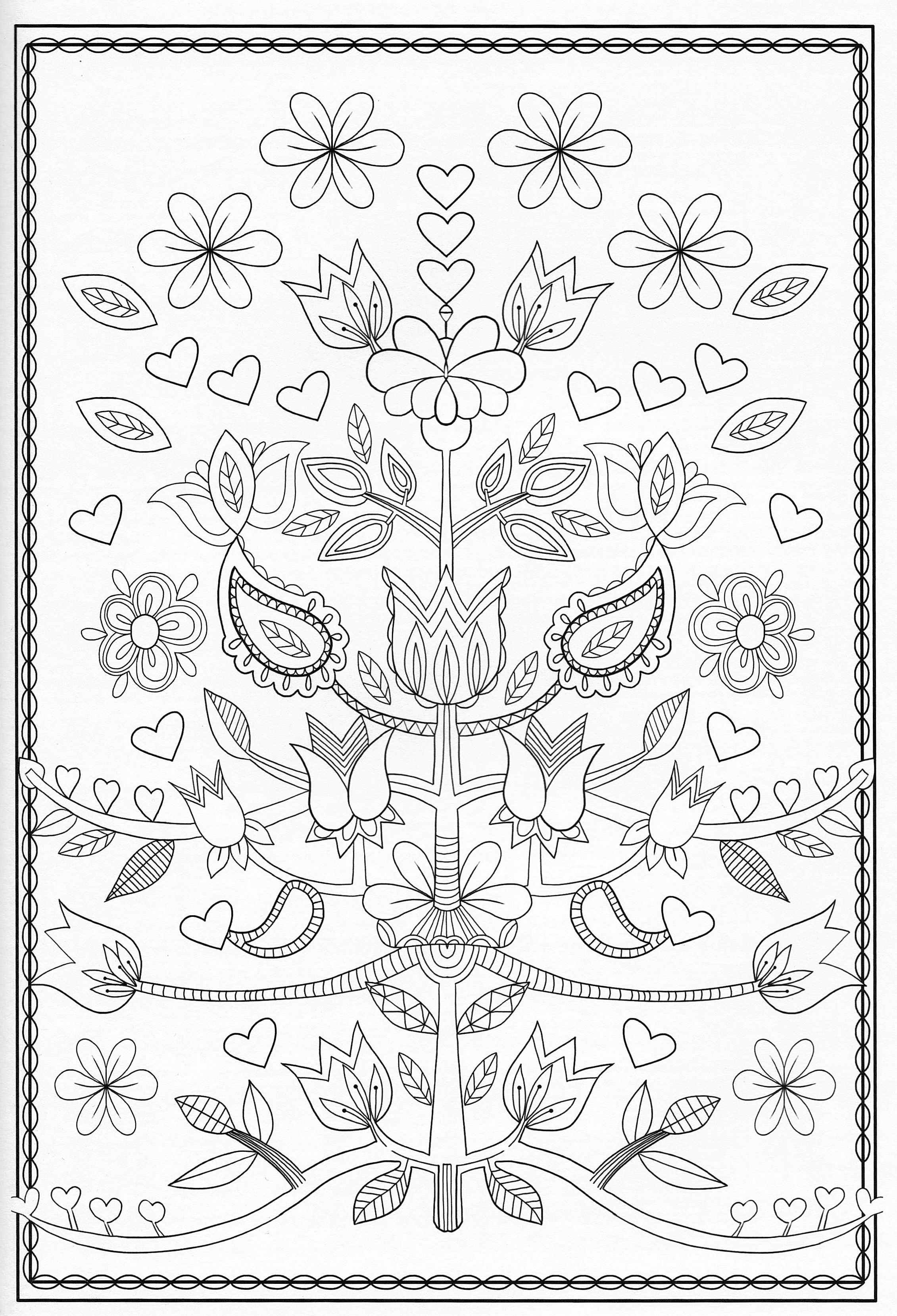 Scandinavian coloring book pg floral embroidery patterns pattern coloring pages embroidery patterns