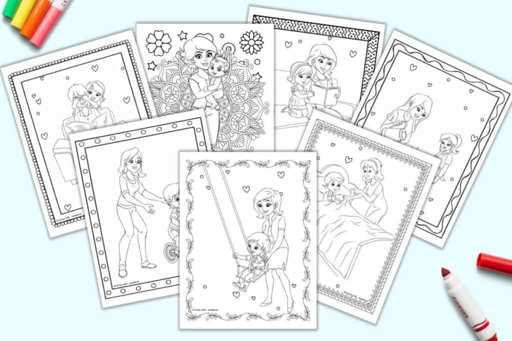 Free printable mother child coloring pages for mothers day