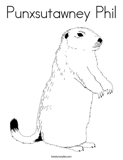 Punxsutawney phil coloring page