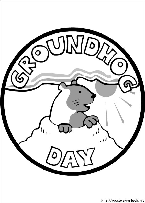 Groundhog day coloring picture