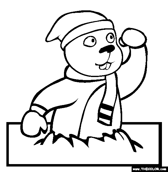 Groundhog day online coloring pages