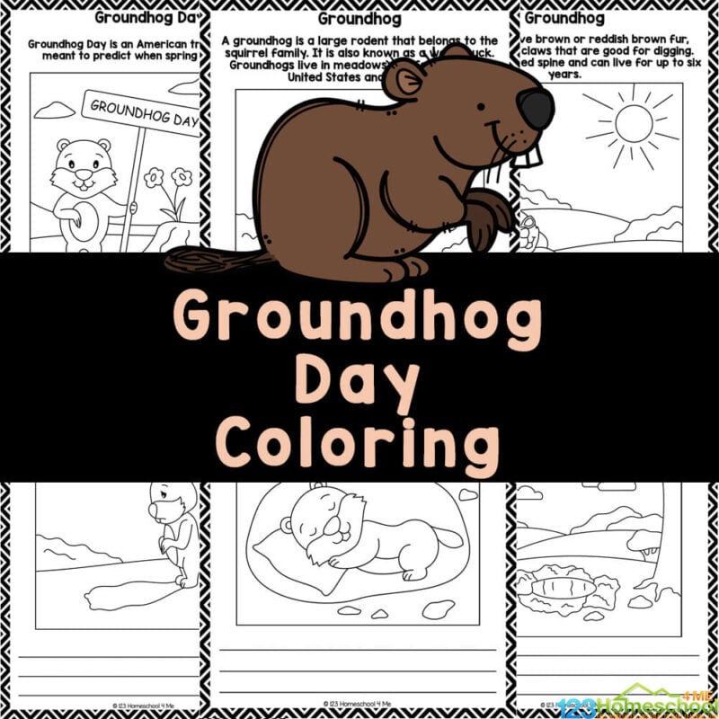 Free printable groundhog day coloring pages