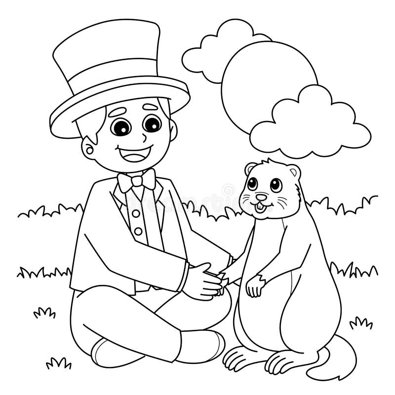 Groundhog coloring page stock illustrations â groundhog coloring page stock illustrations vectors clipart