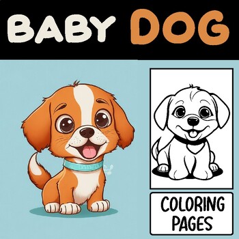 Cute puppies cartoon baby dog coloring pages by lustop tpt