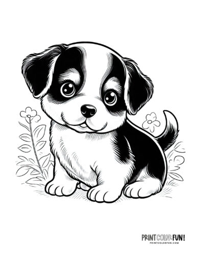 Cute puppy coloring pages free color clipart at