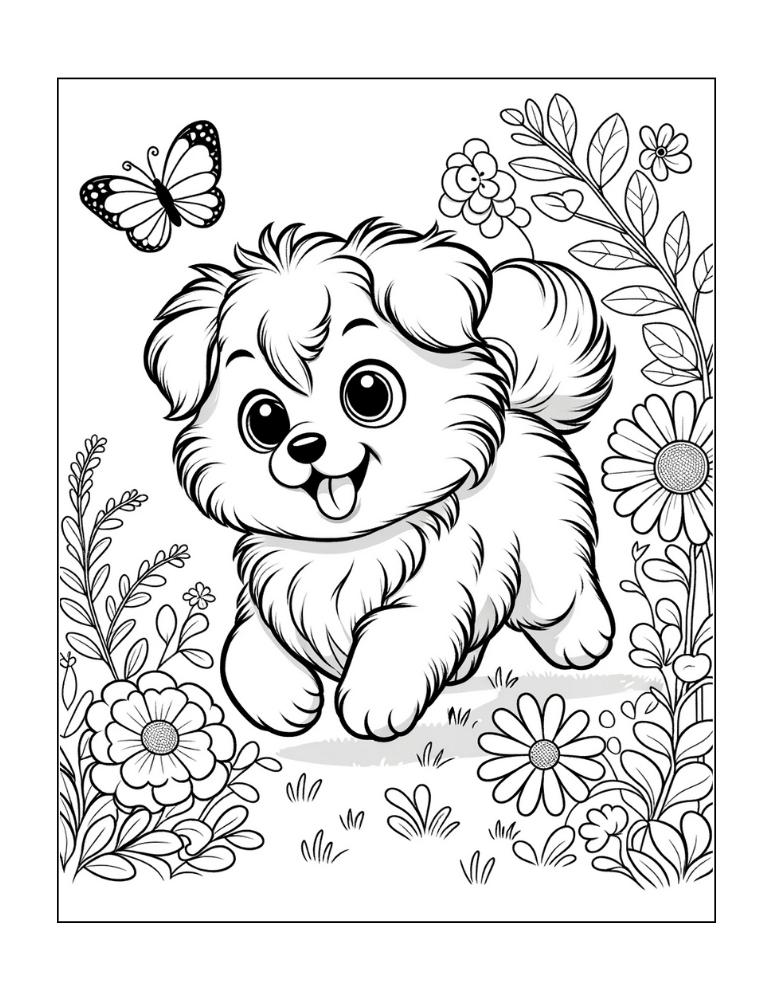 Free puppy coloring pages for kids