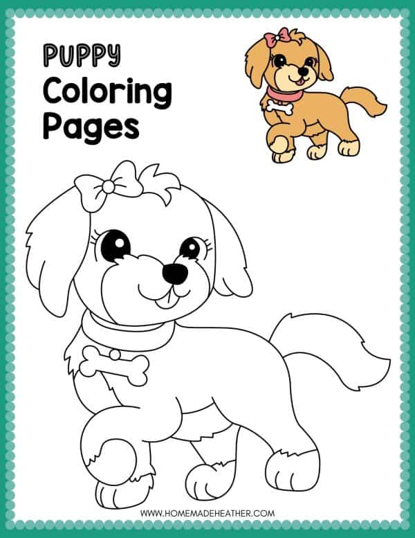 Free puppy coloring pages homemade heather