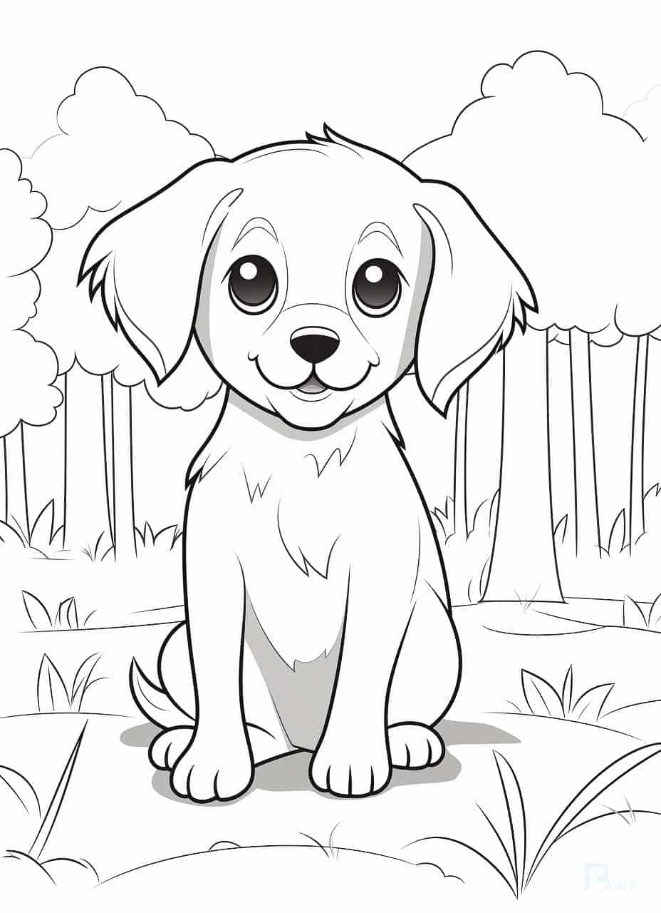 Dog themed printable coloring pages for kids