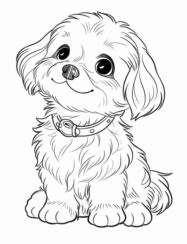 Dog coloring pages for kids and adults