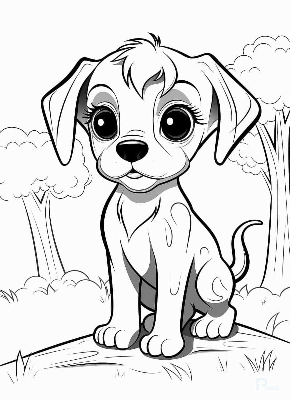 Dog themed printable coloring pages for kids