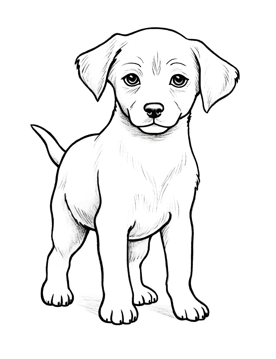 Puppy coloring pages free printable sheets