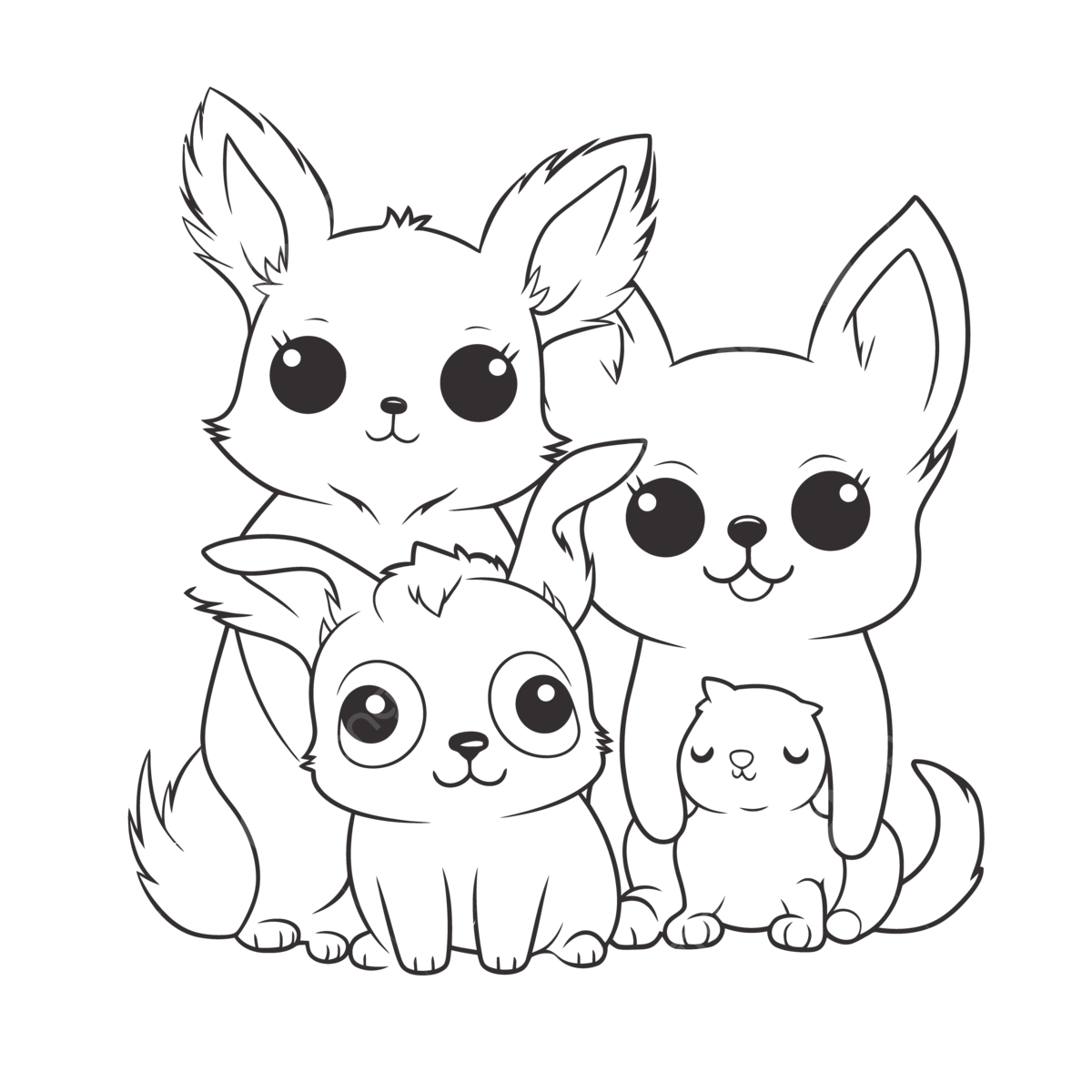 Baby dog and kitty coloring pages outline sketch drawing vector dog drawing baby drawing wing drawing png and vector with transparent background for free download