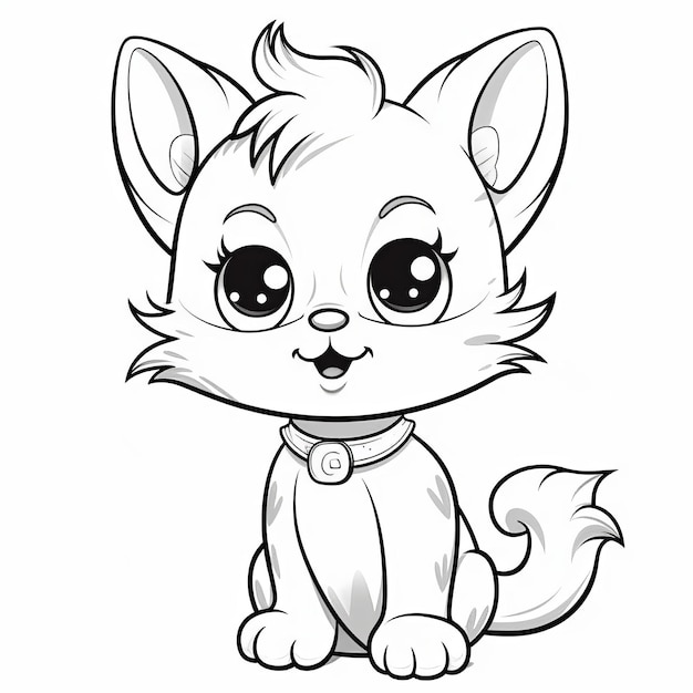 Premium ai image puppy cat coloring pages with shiny eyes and animated gifs