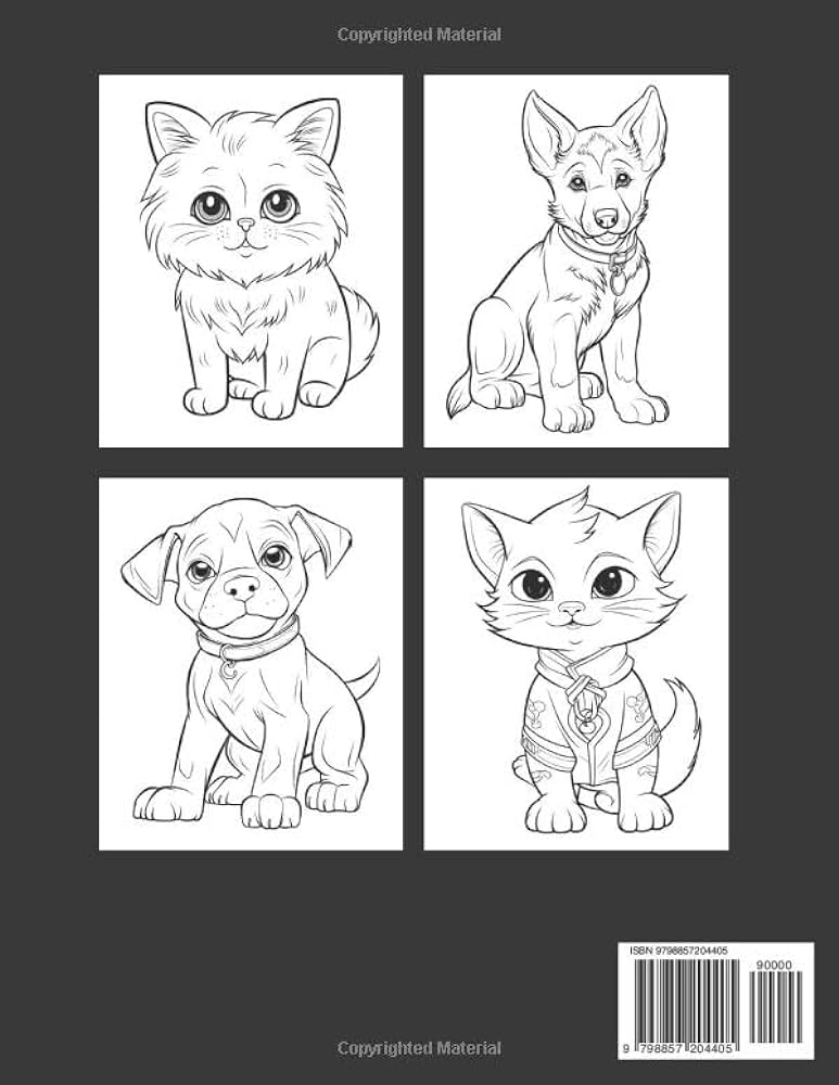 Dogscats coloring book for kids coloring book for kids with awesome dog and cat illustrations porto borja books