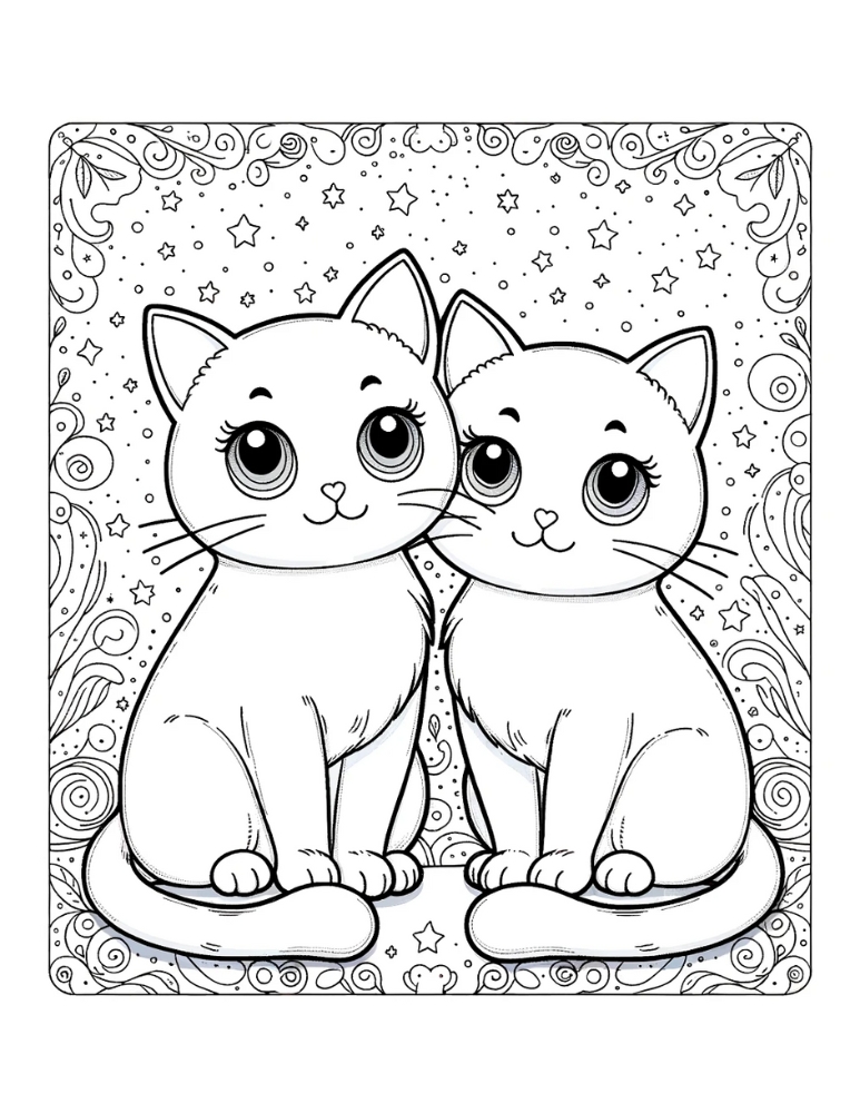 Free cat coloring pages for kids