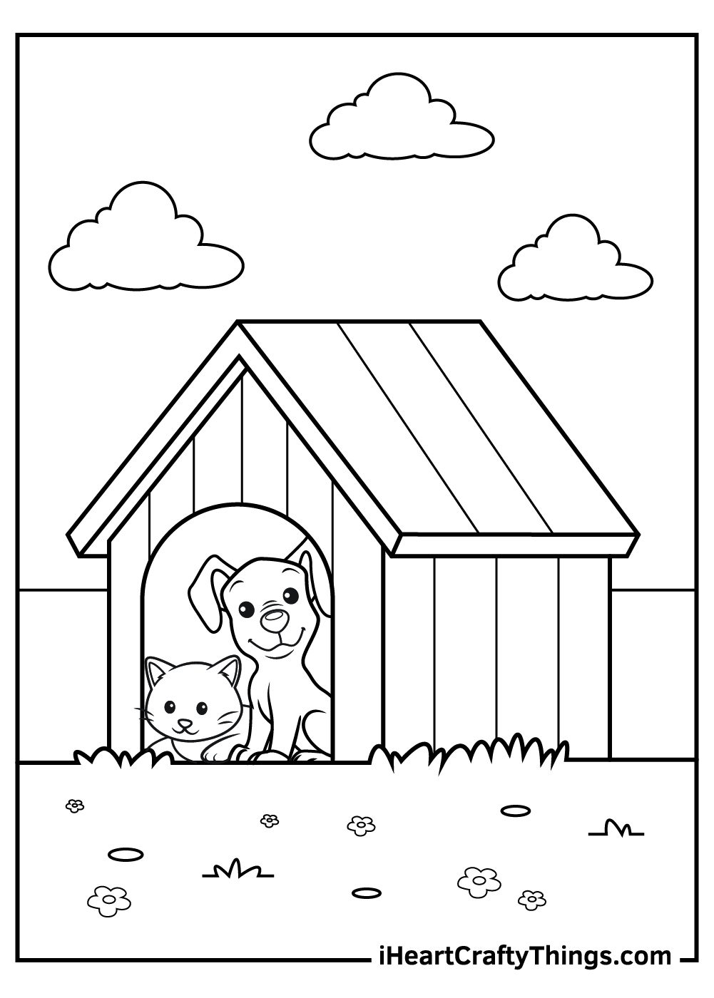 Dog and cat coloring pages free printables