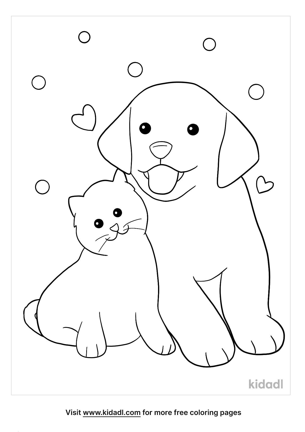 Free puppy and kitty coloring page coloring page printables