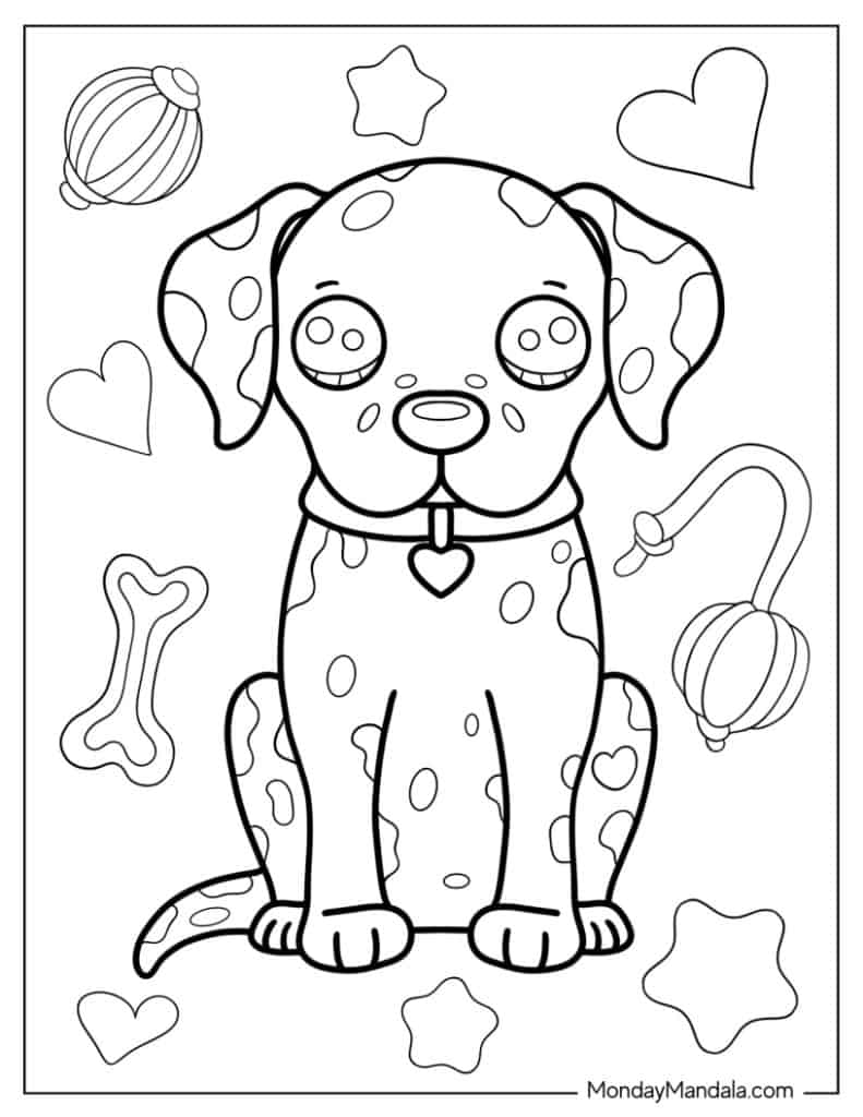 Puppy coloring pages free pdf printables