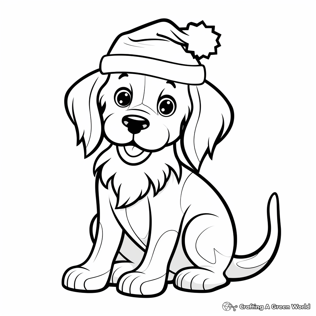 Christmas dog coloring pages