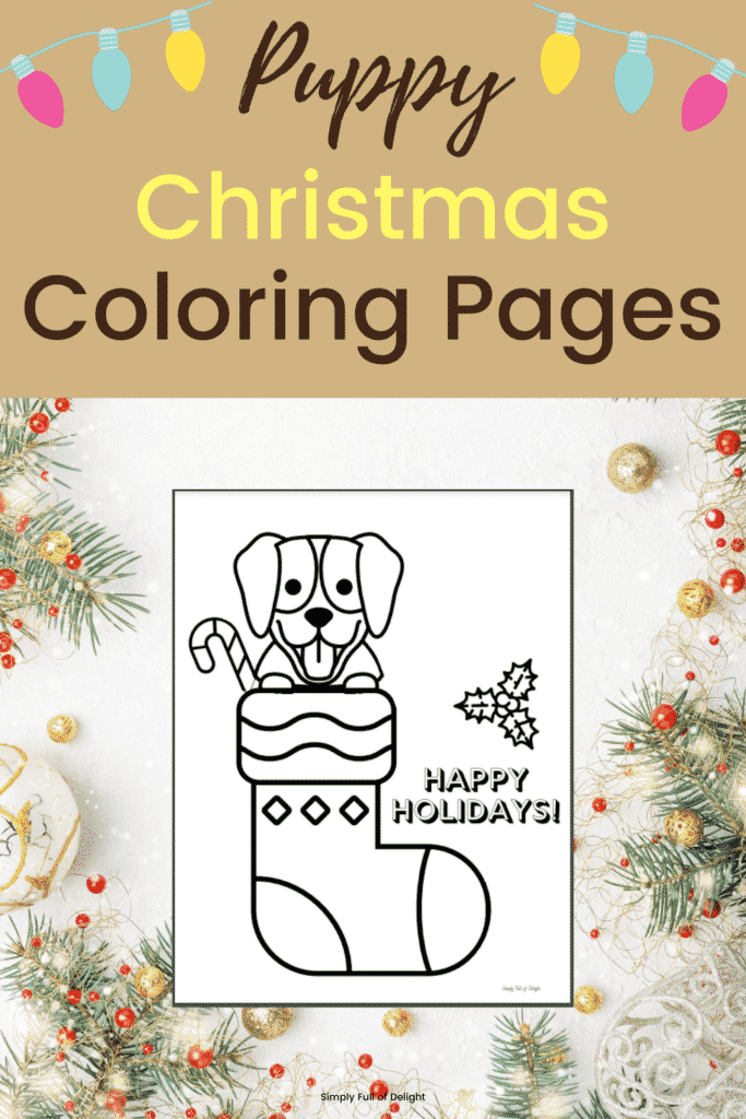 Christmas puppy coloring pages free printables