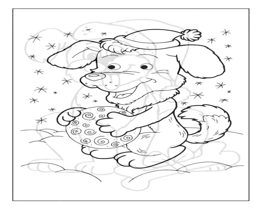 Printable christmas puppy coloring pages for kids and adults pages instant digital download pdf printable cute coloring sheets