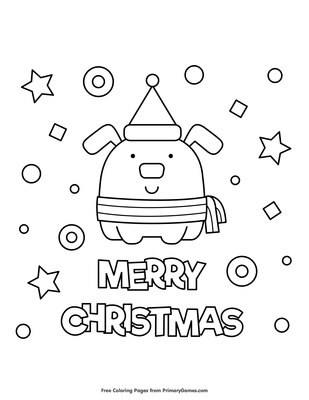 Merry christmas dog coloring page â free printable pdf from