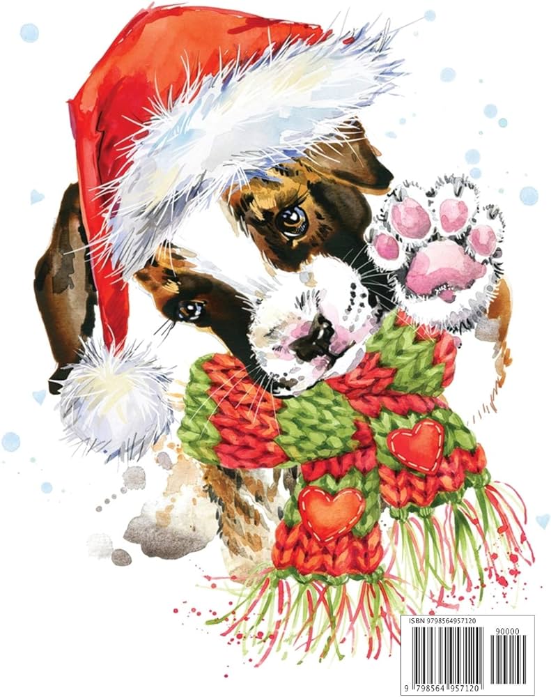 Dog christmas coloring book for adults fun easy and relaxing holiday grayscale coloring pages of christmas dogs coloring book for relaxation christmas press lia books