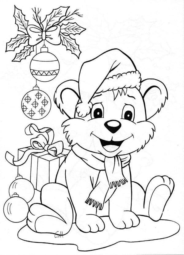 Christmas puppy coloring pages printable for free download