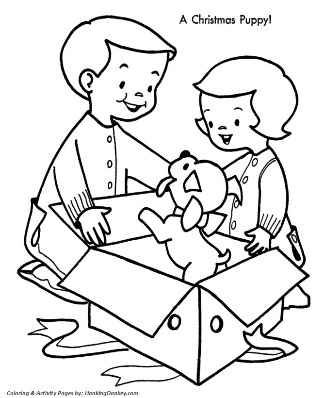 Christmas morning coloring pages