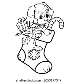 Coloring page outline christmas tree gifts stock vector royalty free