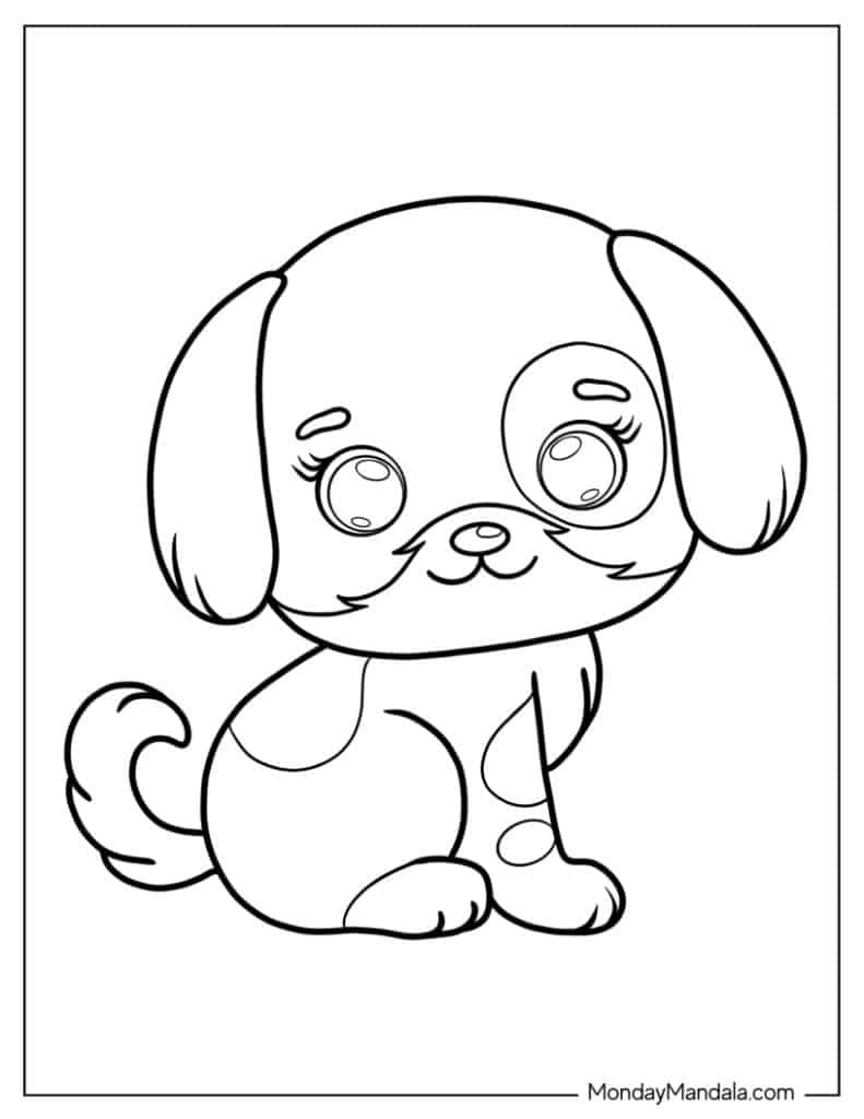 Puppy coloring pages free pdf printables