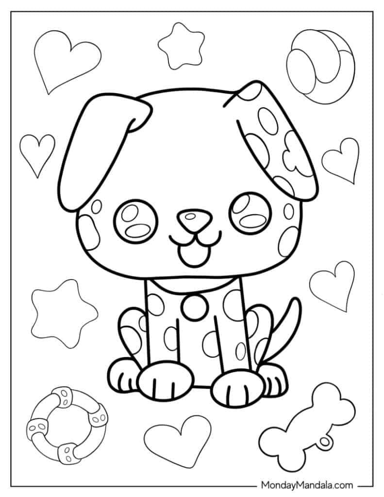 Puppy coloring pages free pdf printables