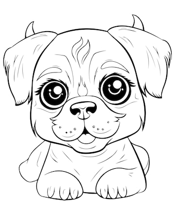 Premium vector cute puppy dog illustration dog coloring page for kids and adults puppy mascot logo puppy vector