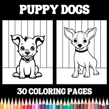 Adorable puppy dog coloring pages by teachers helper tpt