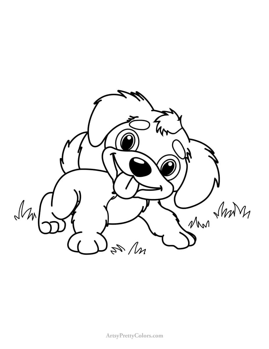 Cute puppy coloring pages for free