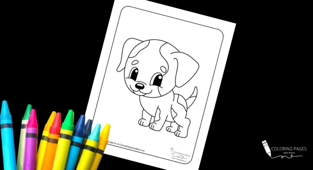 Cute puppy coloring page