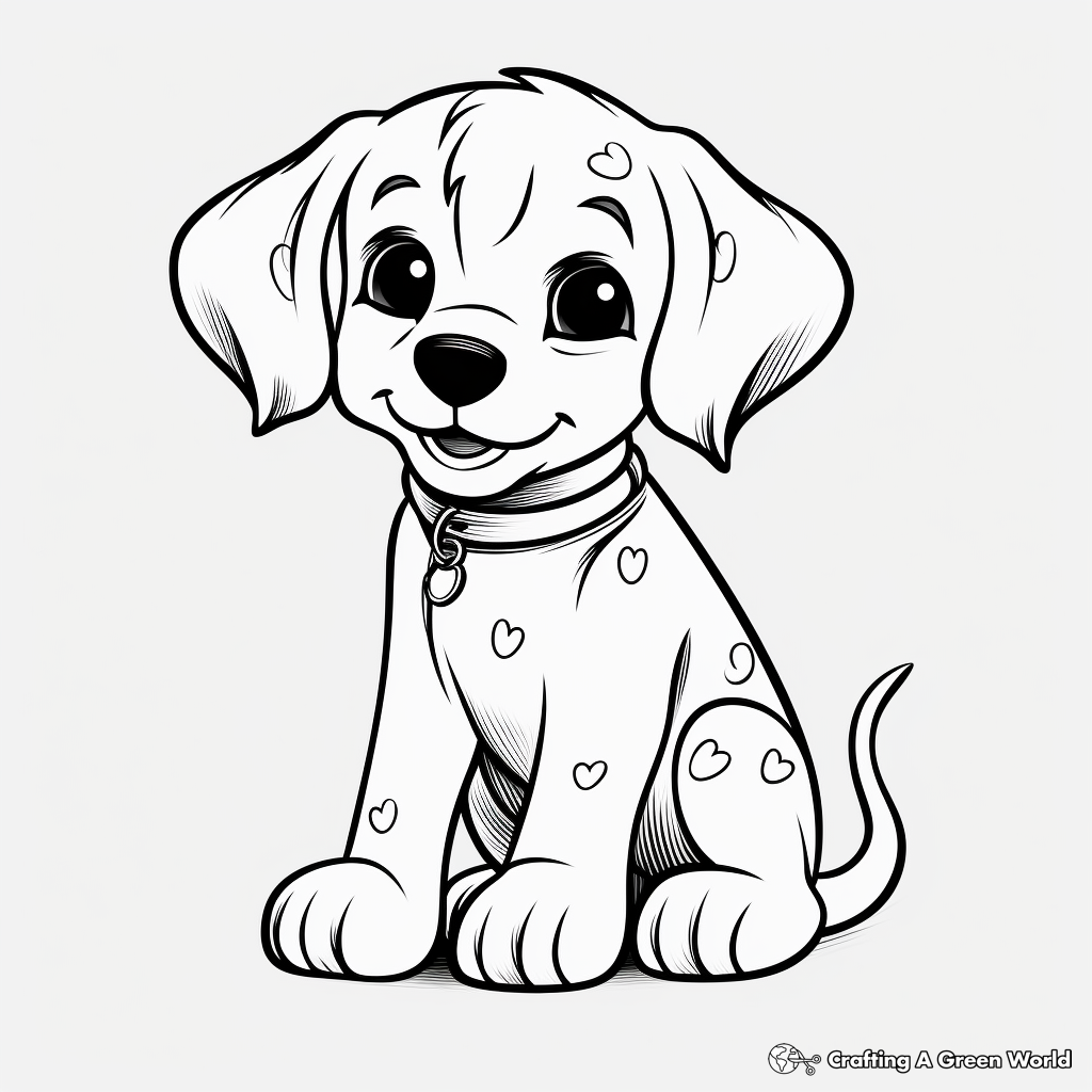 Kawaii puppy coloring pages