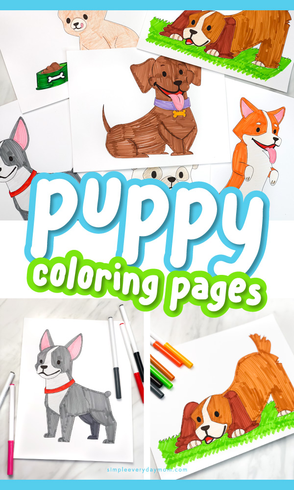 Puppy coloring pages for kids