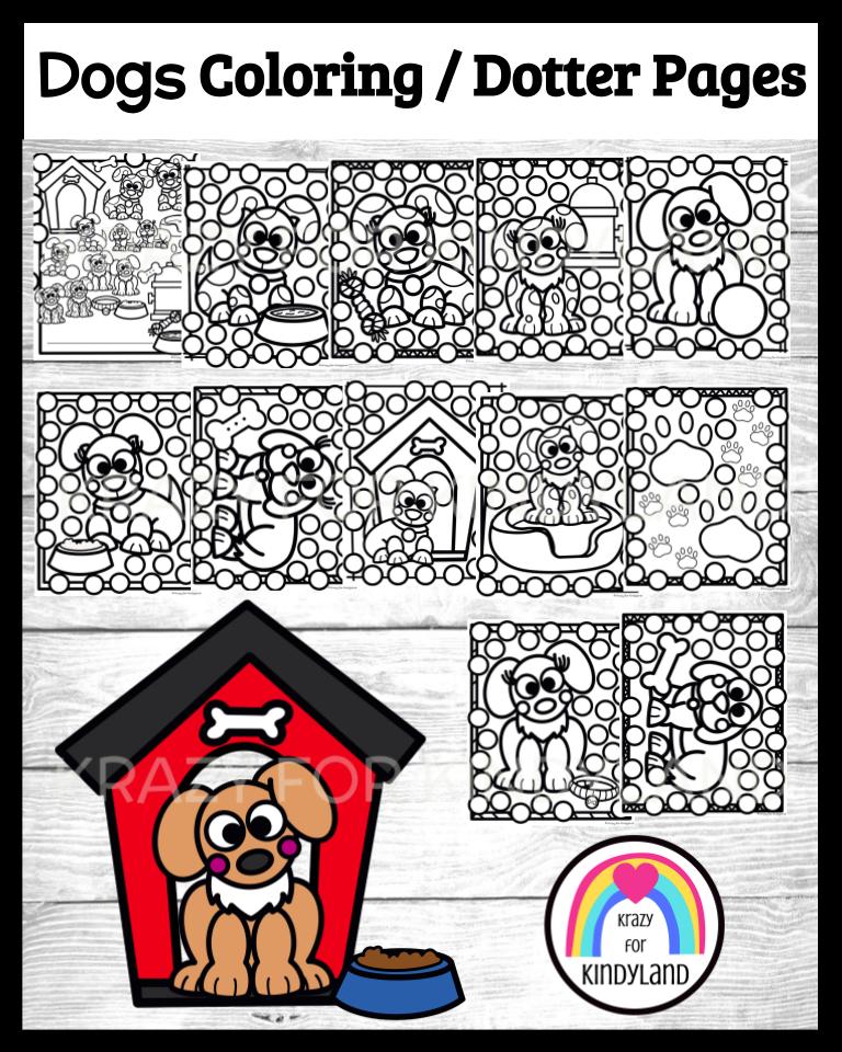 Puppy dog coloring dauber page booklet for pets pet store