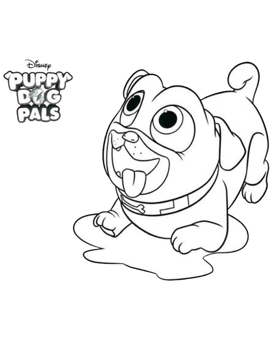 Free easy to print puppy dog pals coloring pages