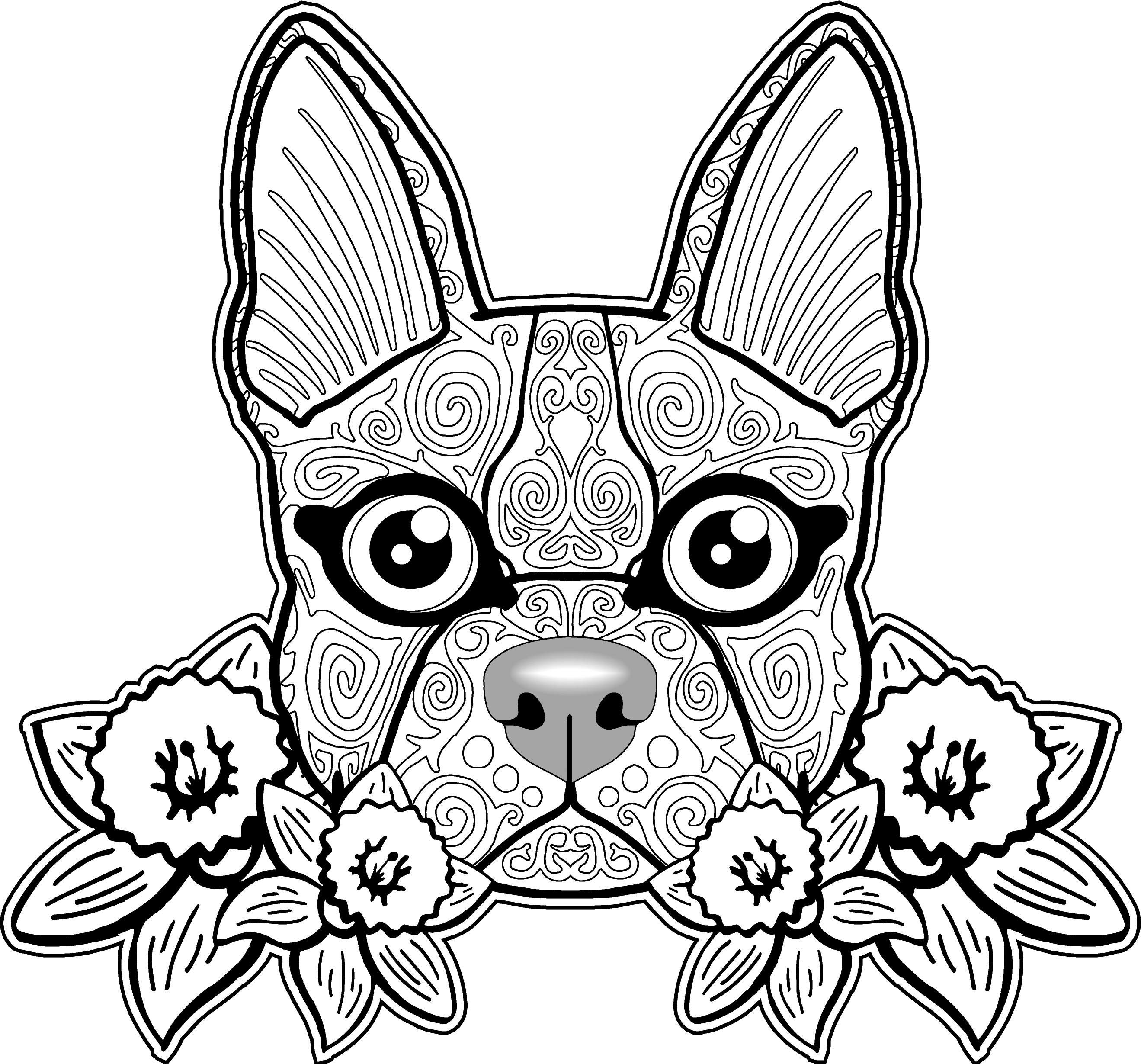 Dog coloring pages for adults