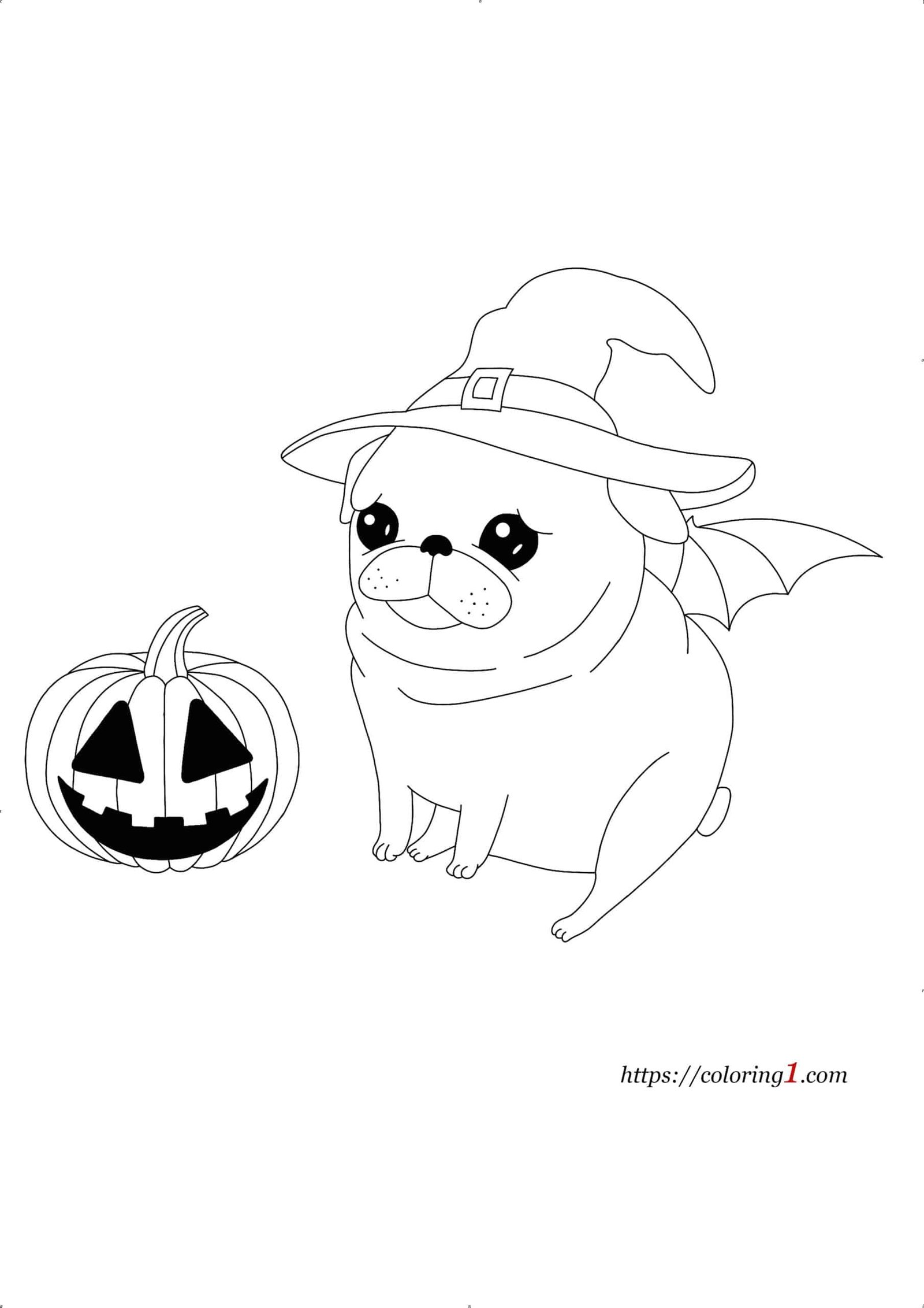 Halloween dog coloring pages