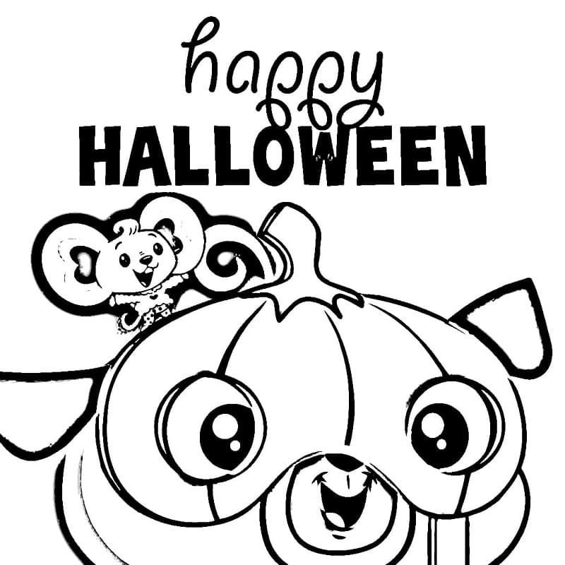 Chip and potato on halloween coloring page