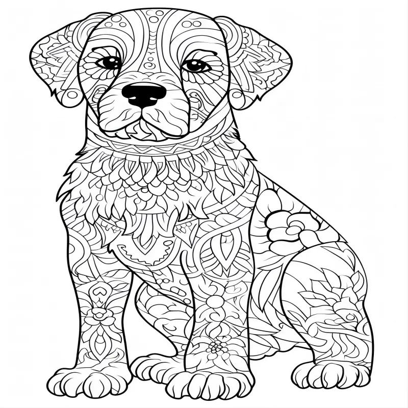 A paper thickened pages magical dog coloring book